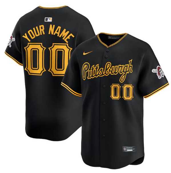 Mens Pittsburgh Pirates Active Player Custom Black Alternate Limited Baseball Stitched Jersey->->Custom Jersey